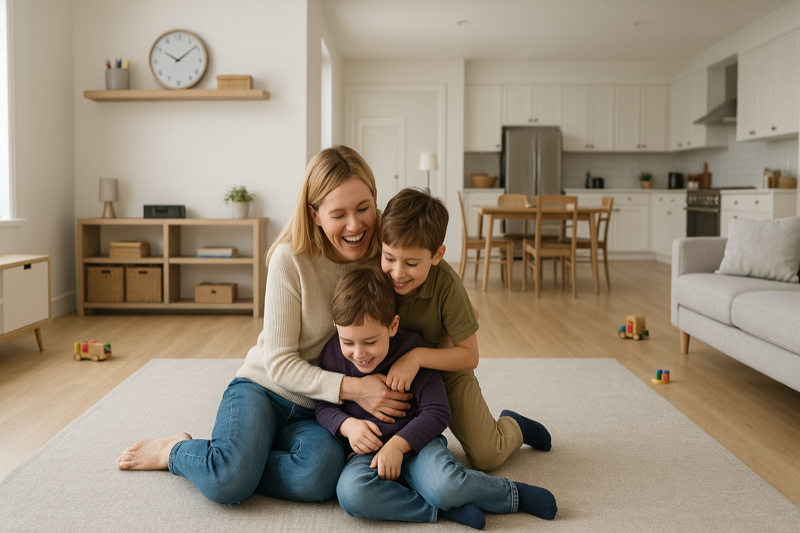 Eco-friendly house cleaning in Maitland – family living room with clean, healthy environment